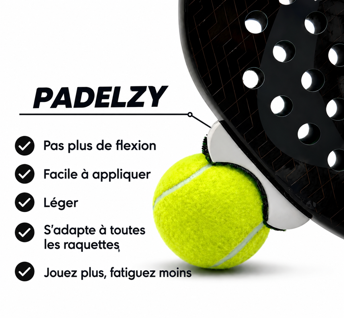 Padelzy Scratch – Ramasse-Balles pour Raquette de Padel
